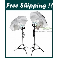 Camzilla SE22A - 2 x Light Studio Lighting and Umbrella continuous lighting kit 